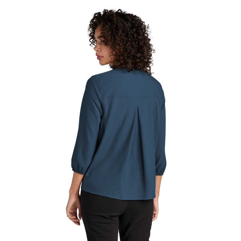 CAPELLA Mercer+Mettle™ Women's Stretch Crepe 3/4-Sleeve Blouse - Insignia Blue
