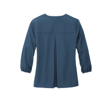 Load image into Gallery viewer, NEW CAPELLA Mercer+Mettle™ Women&#39;s Stretch Crepe 3/4-Sleeve Blouse - Insignia Blue