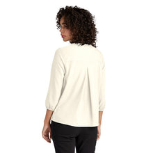 Load image into Gallery viewer, NEW CAPELLA Mercer+Mettle™ Women&#39;s Stretch Crepe 3/4-Sleeve Blouse - Ivory Chiffon