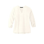 CAPELLA Mercer+Mettle™ Women's Stretch Crepe 3/4-Sleeve Blouse - Ivory Chiffon