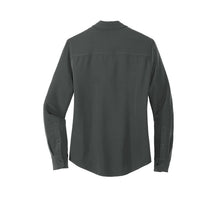 Load image into Gallery viewer, NEW CAPELLA Mercer+Mettle™ Women&#39;s Stretch Crepe Long Sleeve Camp Blouse - Anchor Grey