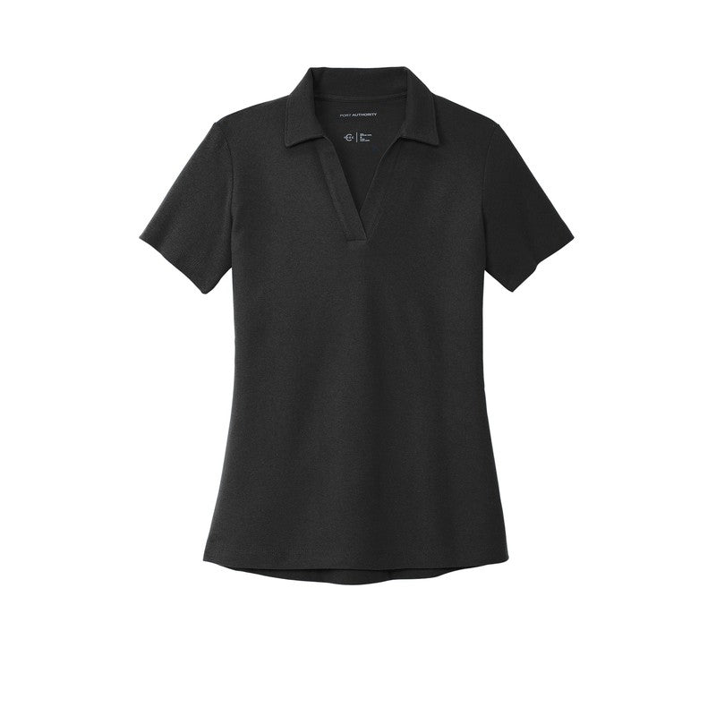 NEW CAPELLA Port Authority® Ladies C-FREE ™ Cotton Blend Pique Polo - Black