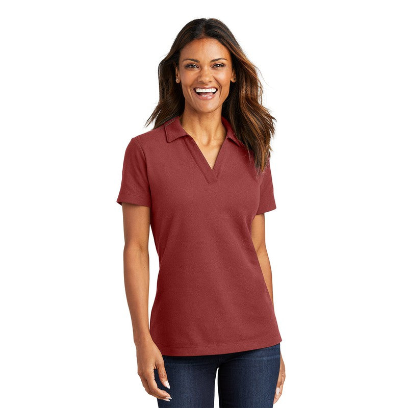 NEW CAPELLA Port Authority® Ladies C-FREE ™ Cotton Blend Pique Polo - Garnet