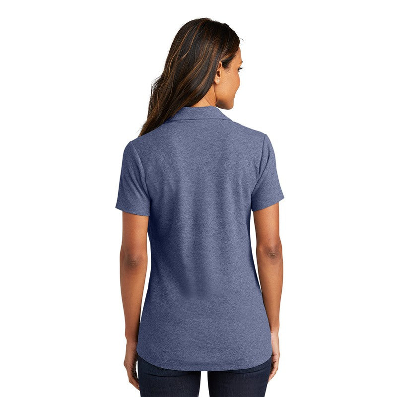 NEW CAPELLA Port Authority® Ladies C-FREE ™ Cotton Blend Pique Polo - Navy Heather