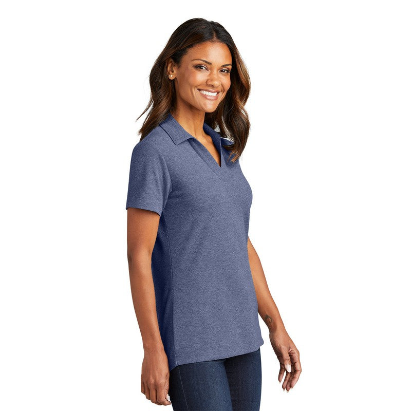 NEW CAPELLA Port Authority® Ladies C-FREE ™ Cotton Blend Pique Polo - Navy Heather