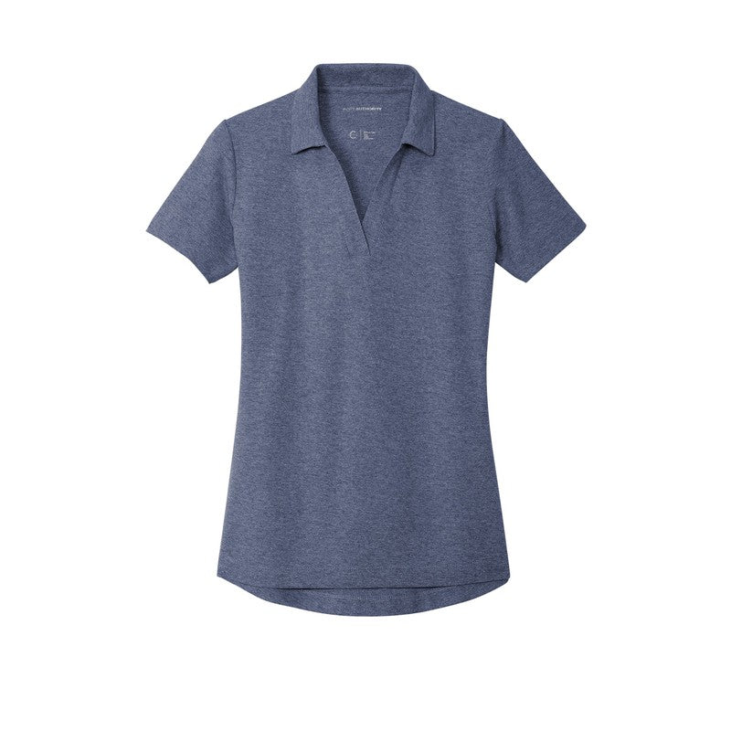 NEW CAPELLA Port Authority® Ladies C-FREE ™ Cotton Blend Pique Polo - Navy Heather