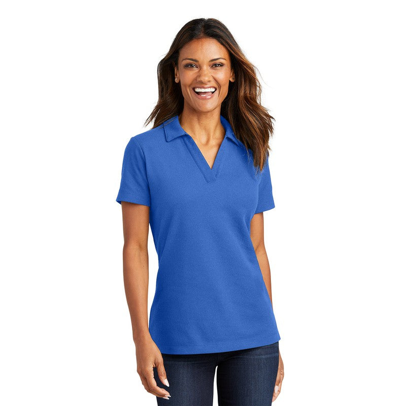 CAPELLA Port Authority® Women's C-FREE® Cotton Blend Pique Polo - True Blue