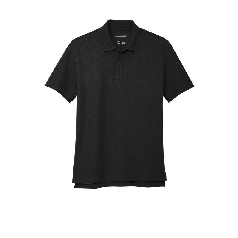 NEW CAPELLA Port Authority® C-FREE ™ Cotton Blend Pique Polo - Black