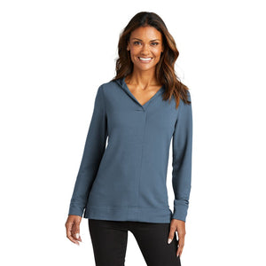 NEW CAPELLA Port Authority® Ladies Microterry Pullover Hoodie - Dusk Blue