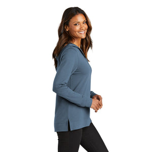 NEW CAPELLA Port Authority® Ladies Microterry Pullover Hoodie - Dusk Blue