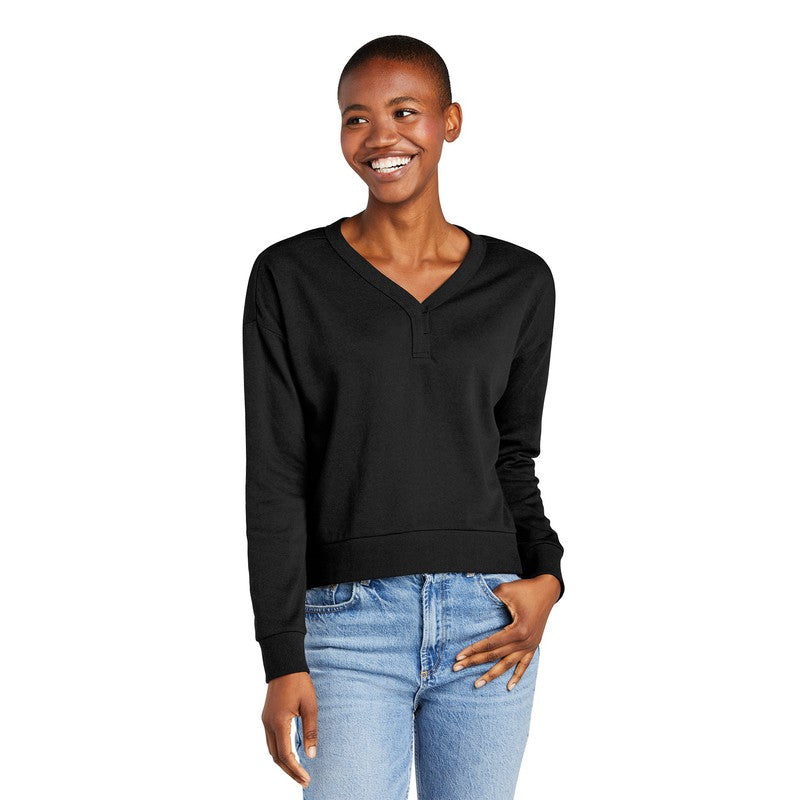 CAPELLA District® Women’s Perfect Tri® Fleece V-Neck Sweatshirt - Black