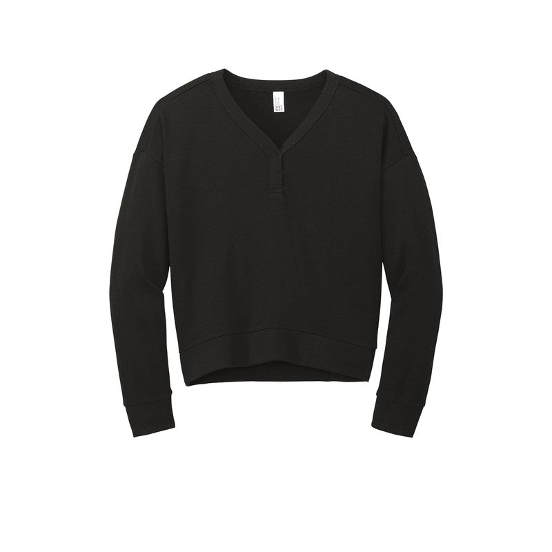 CAPELLA District® Women’s Perfect Tri® Fleece V-Neck Sweatshirt - Black