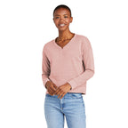 CAPELLA District® Women’s Perfect Tri® Fleece V-Neck Sweatshirt - Blush Frost