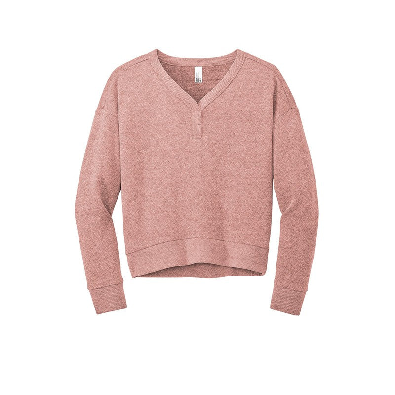 CAPELLA District® Women’s Perfect Tri® Fleece V-Neck Sweatshirt - Blush Frost