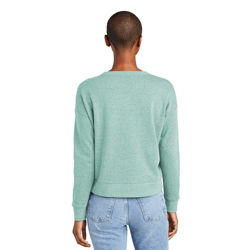 CAPELLA District® Women’s Perfect Tri® Fleece V-Neck Sweatshirt - Heathered Eucalyptus Blue