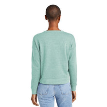Load image into Gallery viewer, NEW CAPELLA District® Women’s Perfect Tri® Fleece V-Neck Sweatshirt - Heathered Eucalyptus Blue