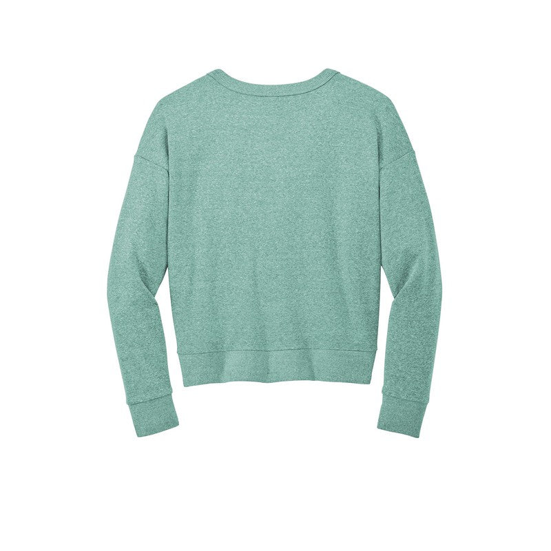 NEW CAPELLA District® Women’s Perfect Tri® Fleece V-Neck Sweatshirt - Heathered Eucalyptus Blue