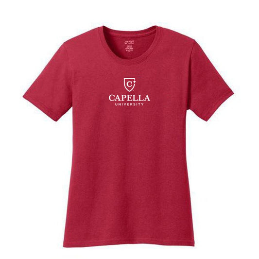 NEW CAPELLA Port & Company® Ladies Core Cotton Tee - Red