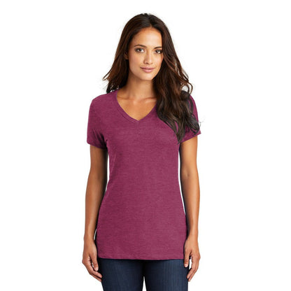 NEW CAPELLA District ® Women’s Perfect Weight ® V-Neck Tee - Heathered Loganberry