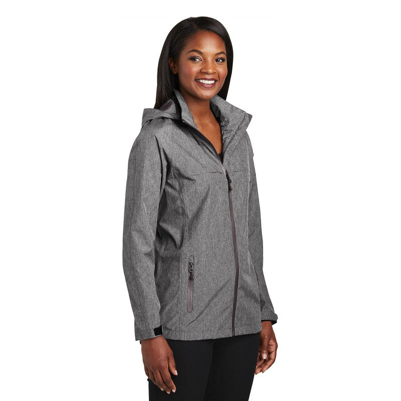 CAPELLA Port Authority® Ladies Torrent Waterproof Jacket - Dark Grey Heather