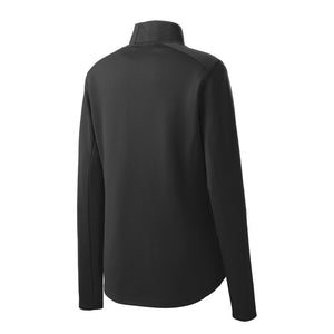 Sport-Tek® Ladies Sport-Wick® Textured 1/4-Zip Pullover - Black