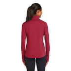 CAPELLA Sport-Tek® Ladies Sport-Wick® Textured 1/4-Zip Pullover - Deep Red