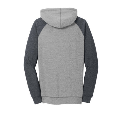 NEW CAPELLA District ® Women’s Lightweight Fleece Raglan Hoodie - Heathered Grey/ Heathered Charcoal