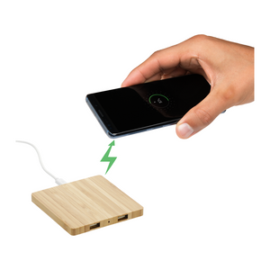 CAPELLA Bamboo Wireless Charging Pad with Dual Outputs