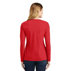 CAPELLA Port & Company® Ladies Long Sleeve Fan Favorite™ V-Neck Tee - Bright Red