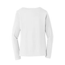 Load image into Gallery viewer, Port &amp; Company® Ladies Long Sleeve Fan Favorite™ V-Neck Tee - White