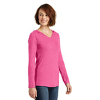 CAPELLA District ® Women’s Perfect Tri ® Long Sleeve Hoodie - Fuchsia Frost