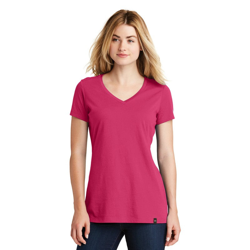 NEW CAPELLA New Era® Ladies Heritage Blend V-Neck Tee - Deep Pink