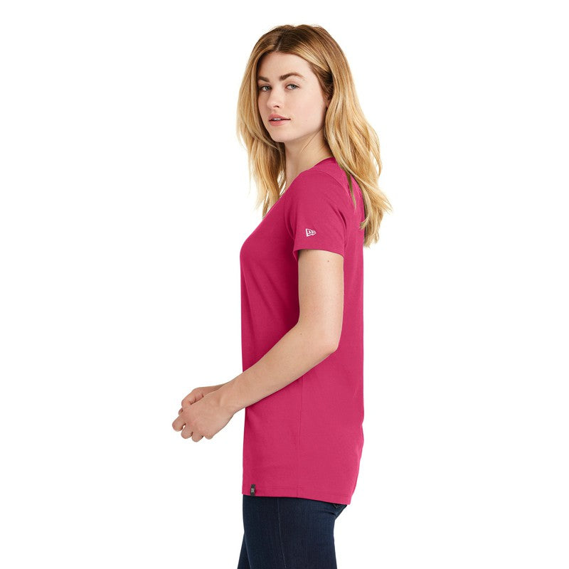 NEW CAPELLA New Era® Ladies Heritage Blend V-Neck Tee - Deep Pink