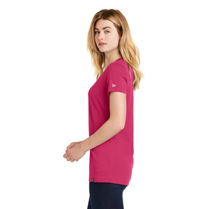 New Era® Ladies Heritage Blend V-Neck Tee - Deep Pink