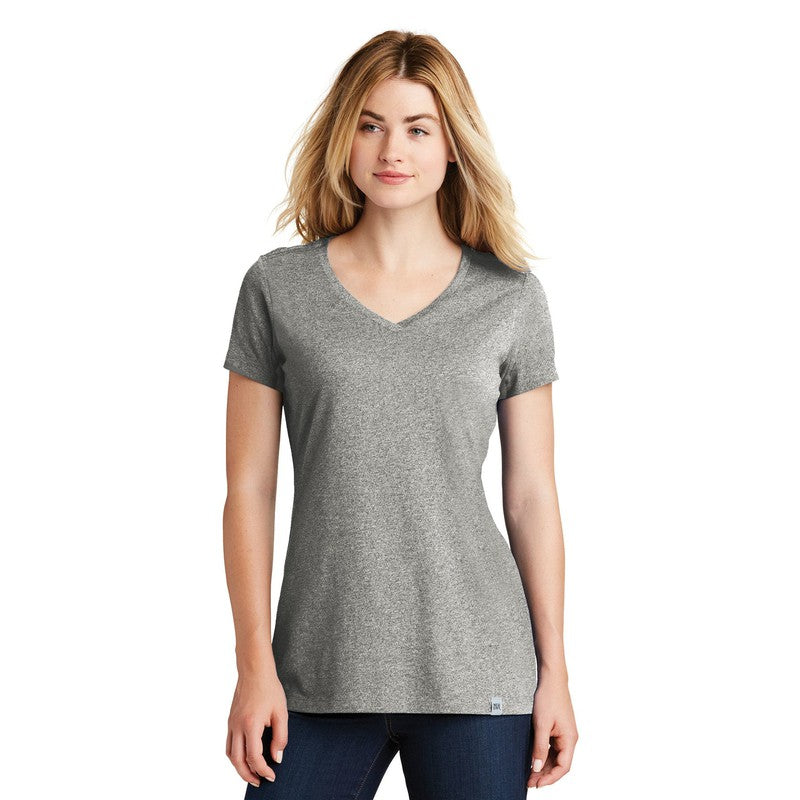 NEW CAPELLA New Era® Ladies Heritage Blend V-Neck Tee - Light Graphite Twist