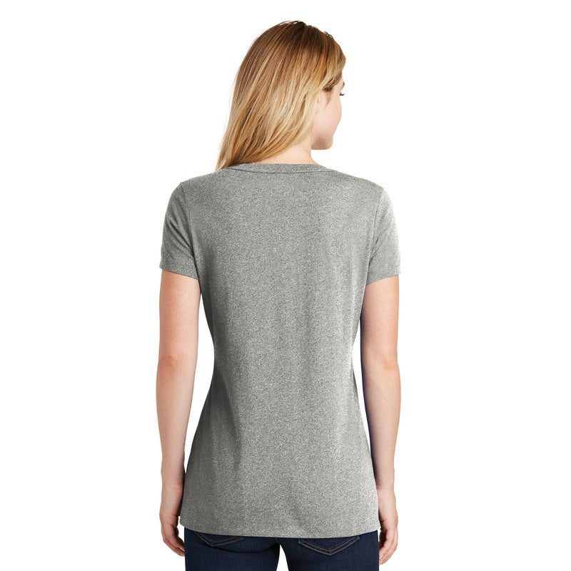 NEW CAPELLA New Era® Ladies Heritage Blend V-Neck Tee - Light Graphite Twist