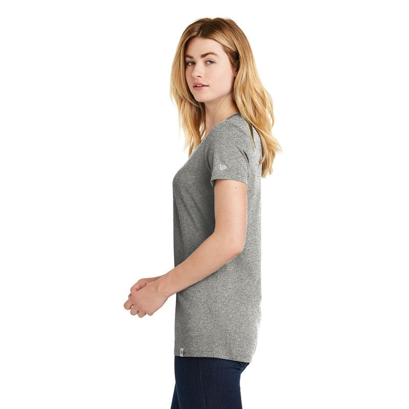 NEW CAPELLA New Era® Ladies Heritage Blend V-Neck Tee - Light Graphite Twist