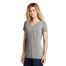 Load image into Gallery viewer, New Era® Ladies Heritage Blend V-Neck Tee - Light Graphite Twist
