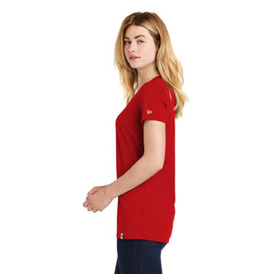 New Era® Ladies Heritage Blend V-Neck Tee - Scarlet