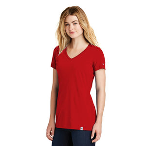 New Era® Ladies Heritage Blend V-Neck Tee - Scarlet