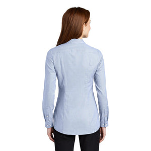 Port Authority ® Ladies Pincheck Easy Care Shirt - Blue Horizon/ White