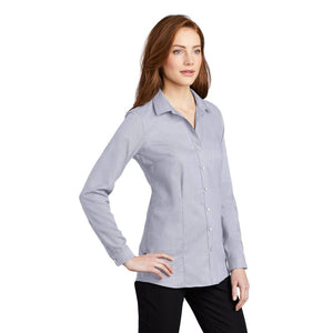 Port Authority ® Ladies Pincheck Easy Care Shirt - Gusty Grey/ White