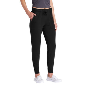Sport-Tek ® Ladies PosiCharge ® Tri-Blend Wicking Fleece Jogger - Black Triad Solid