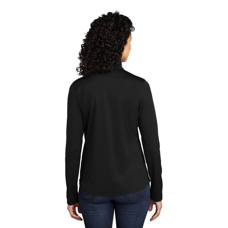 CAPELLA Port Authority ® Ladies Silk Touch ™ Performance 1/4-Zip - Black/ Steel Grey