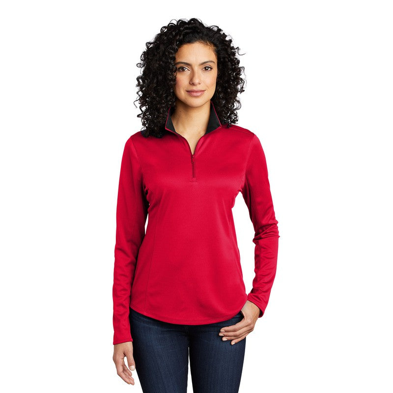 CAPELLA Port Authority ® Ladies Silk Touch ™ Performance 1/4-Zip - Red/ Black