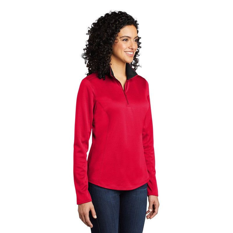 NEW CAPELLA Port Authority ® Ladies Silk Touch ™ Performance 1/4-Zip - Red/ Black