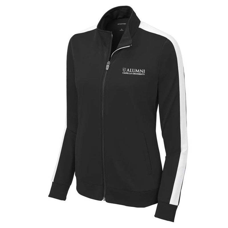 CAPELLA ALUMNI Ladies Tricot Track Jacket - Black/White