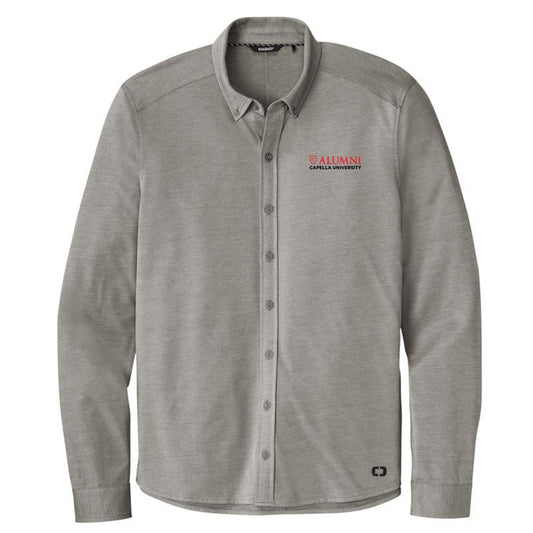 CAPELLA ALUMNI OGIO ® Code Stretch Long Sleeve Button-Up - Tarmac Grey Heather