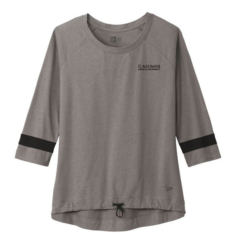 CAPELLA ALUMNI New Era ®Ladies Tri-Blend 3/4-Sleeve Tee - Shadow Grey/ Black Solid