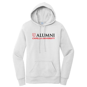 CAPELLA ALUMNI Ladies Core Fleece Pullover Hooded Sweatshirt - White